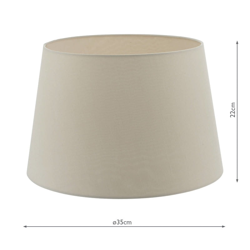 Dar Lighting Cezanne Taupe Faux Silk Tapered Drum Shade 35cm • CEZ1429