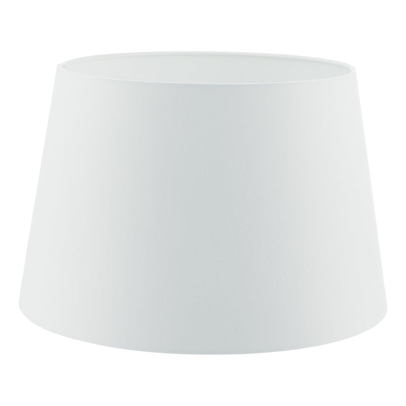 Dar Lighting Cezanne White Faux Silk Tapered Drum Shade 35cm • CEZ142