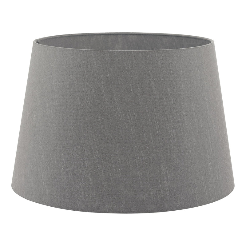 Dar Lighting Cezanne Grey Faux Silk Tapered Drum Shade 35cm • CEZ1439