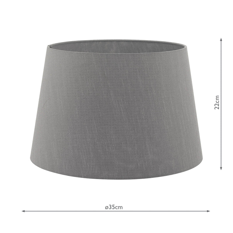 Dar Lighting Cezanne Grey Faux Silk Tapered Drum Shade 35cm • CEZ1439