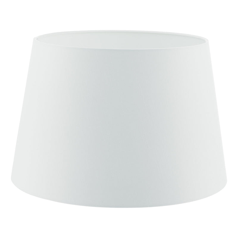 Dar Lighting Cezanne White Faux Silk Tapered Drum Shade White 40cm • CEZ162