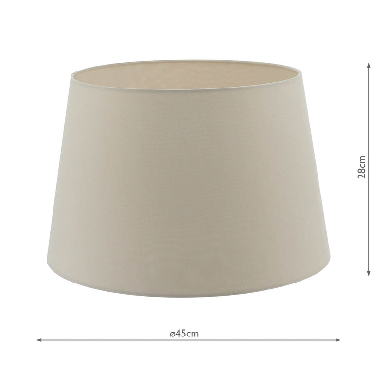 Dar Lighting Cezanne Taupe Faux Silk Tapered Drum Shade 45cm • CEZ1829