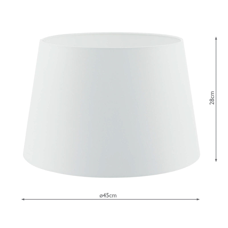 Dar Lighting Cezanne White Faux Silk Tapered Drum Shade 45cm • CEZ182