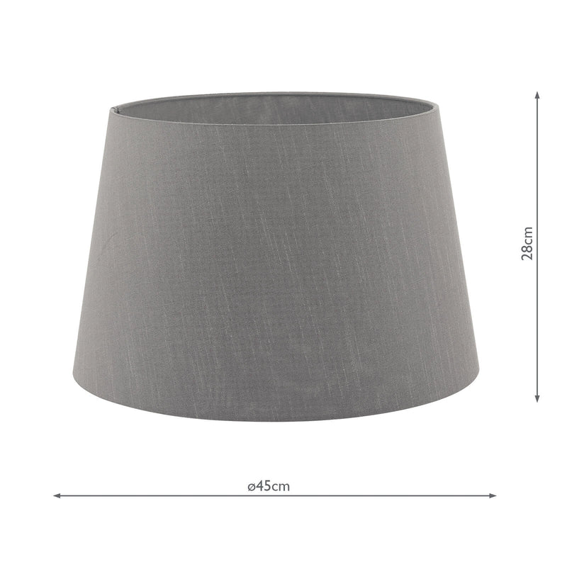 Dar Lighting Cezanne Grey Faux Silk Tapered Drum Shade 45cm • CEZ1839