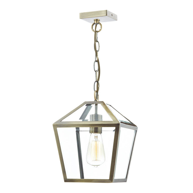 Dar Lighting Churchill 1 Light Pendant Antique Brass • CHU0175