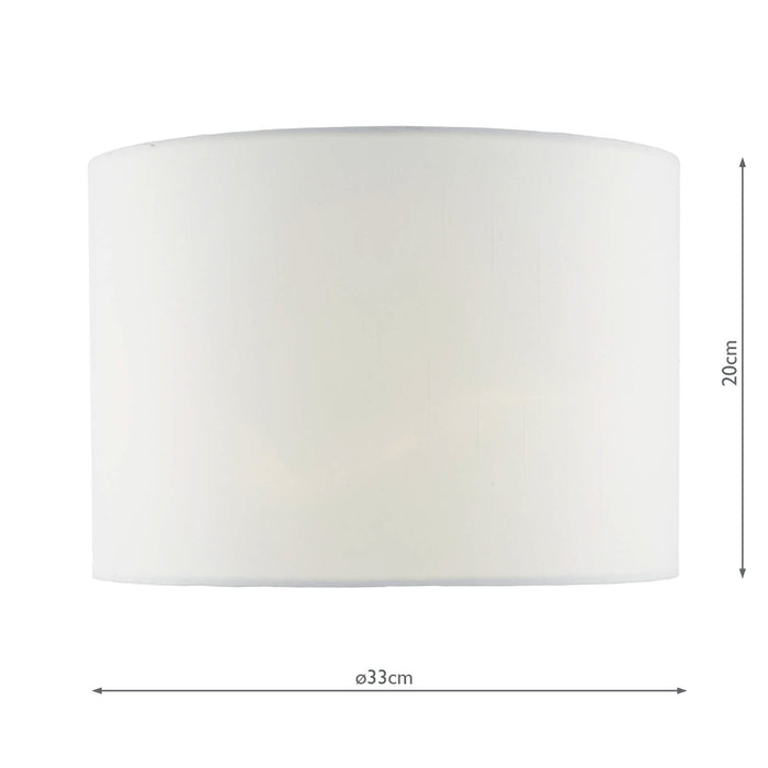 Dar Lighting Ciara White Linen Drum Shade 33cm • CIA1302