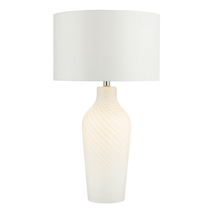 Dar Lighting Cibana Table Lamp Dual Source White Glass With Shade • CIB422