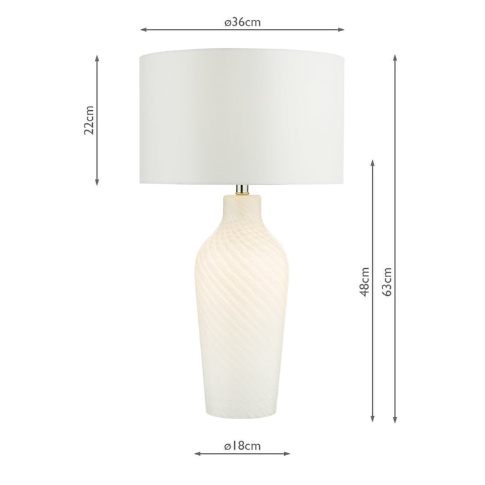 Dar Lighting Cibana Table Lamp Dual Source White Glass With Shade • CIB422