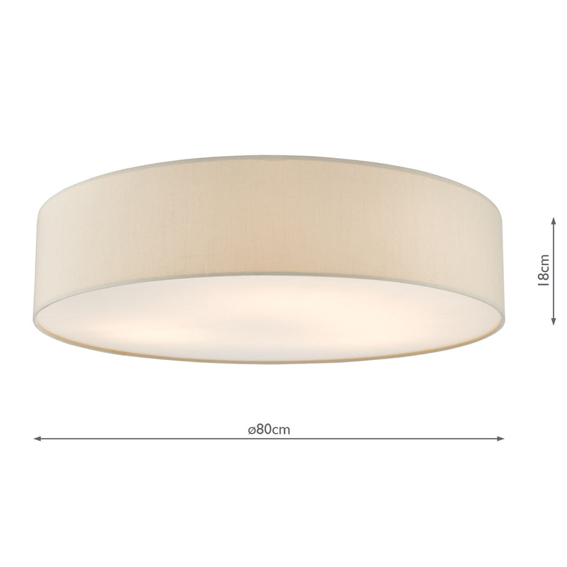 Dar Lighting Cierro 6 Light Flush Taupe With Diffuser 80cm • CIE4801
