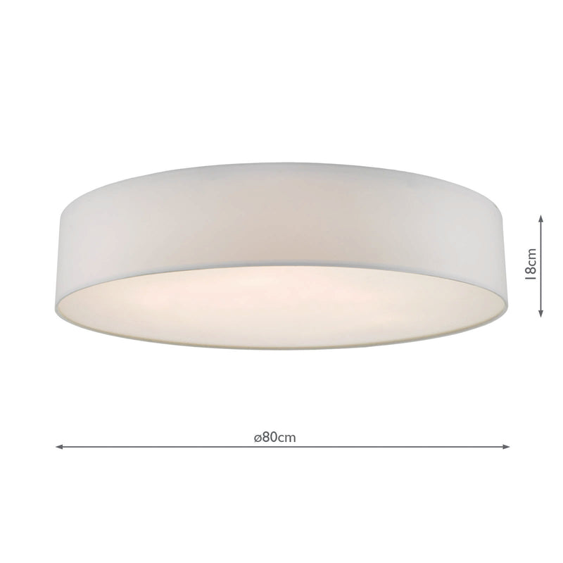 Dar Lighting Cierro 6 Light Flush Ivory 80cm • CIE4815