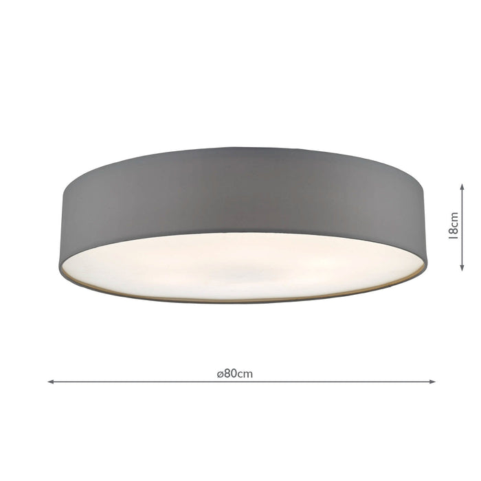 Dar Lighting Cierro 6 Light Flush Grey 80cm • CIE4839