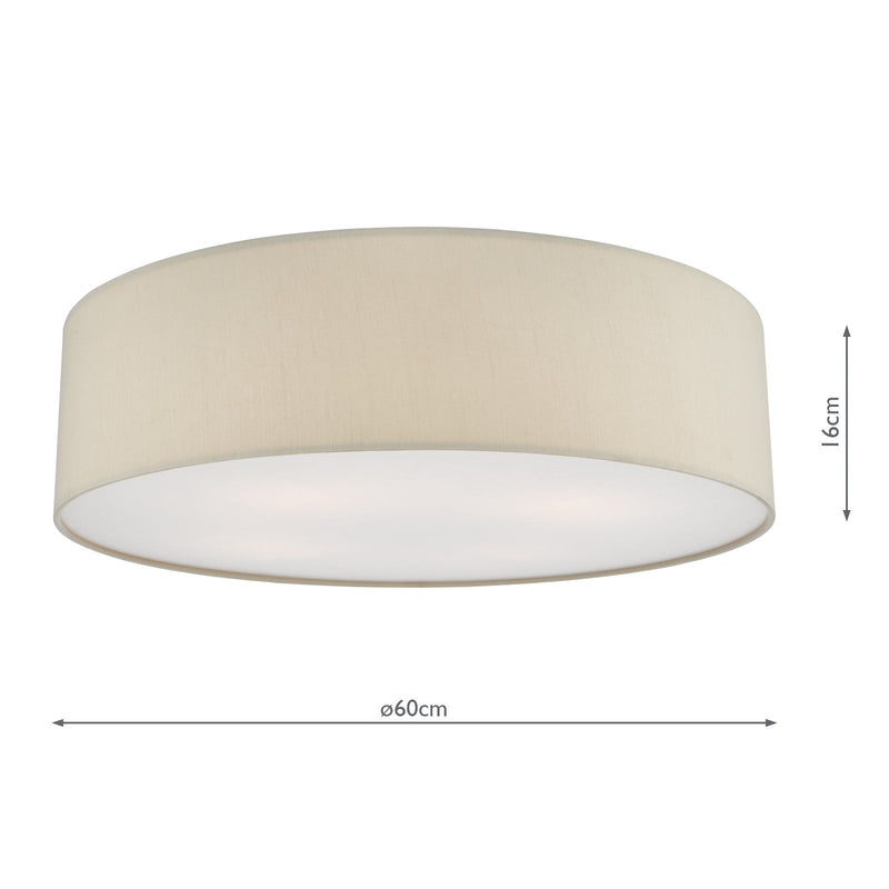 Dar Lighting Cierro 4 Light Flush Taupe With Diffuser 60cm • CIE5001