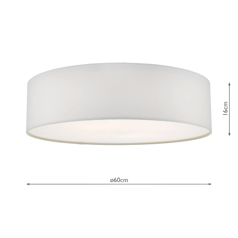 Dar Lighting Cierro 4 Light Flush Ivory 60cm • CIE5015