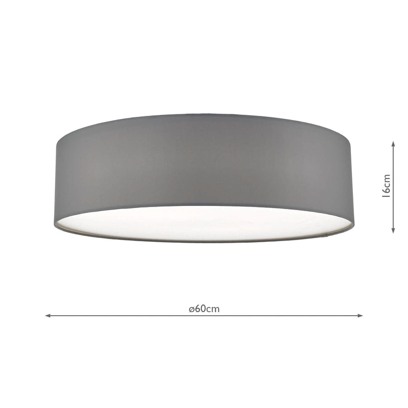 Dar Lighting Cierro 4 Light Flush Grey 60cm • CIE5039