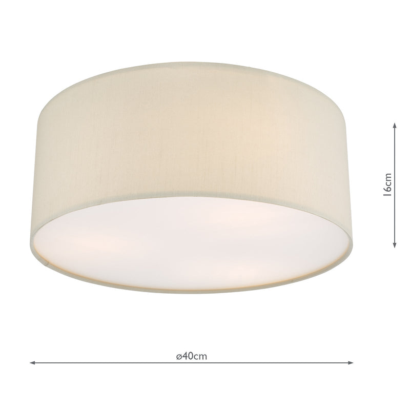 Dar Lighting Cierro 3 Light Flush Taupe With Diffuser 40cm • CIE5201
