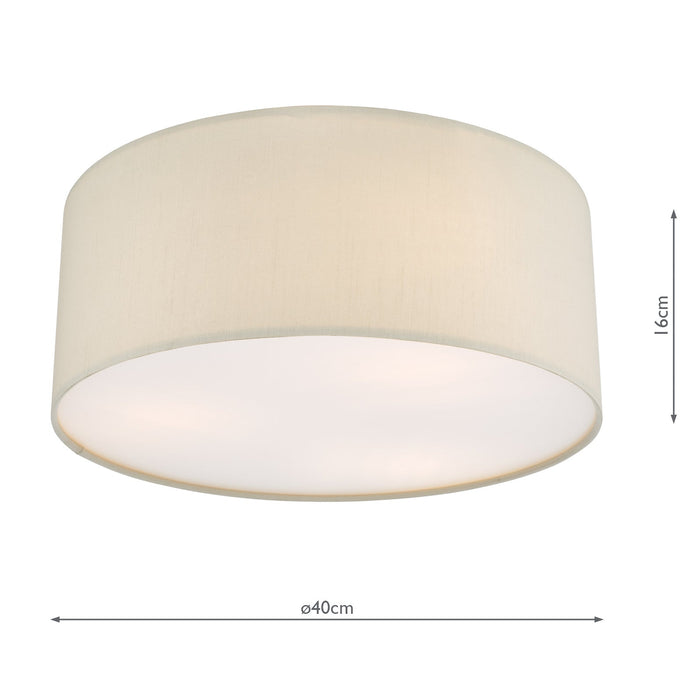 Dar Lighting Cierro 3 Light Flush Taupe With Diffuser 40cm • CIE5201