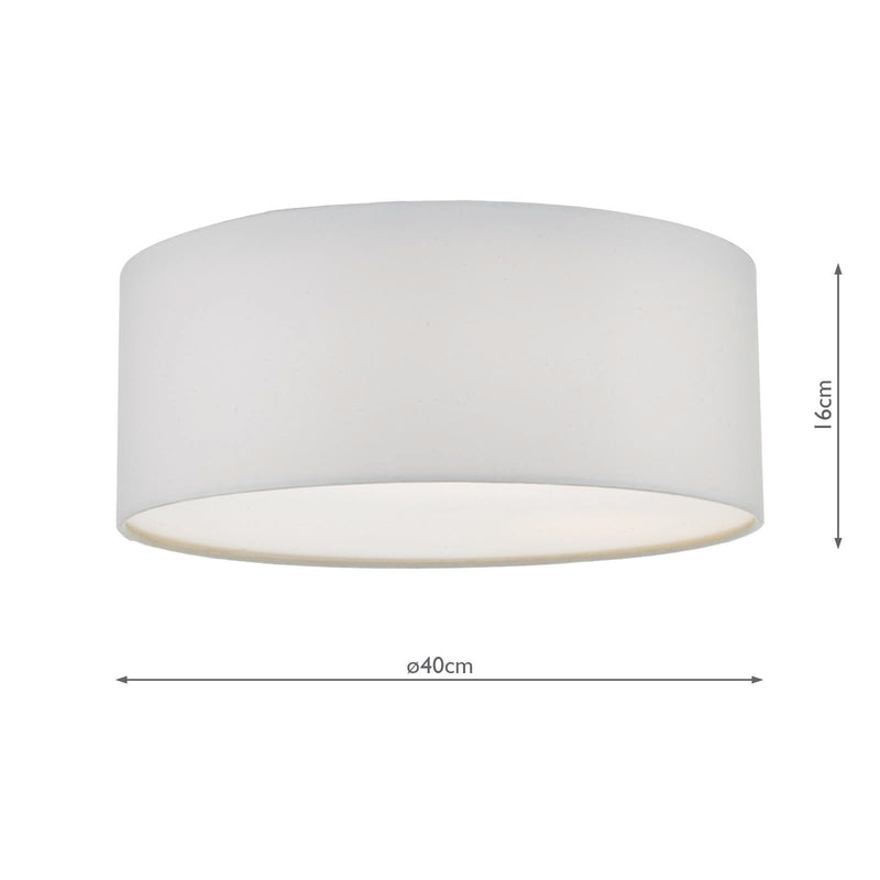 Dar Lighting Cierro 3 Light Flush Ivory 40cm • CIE5215