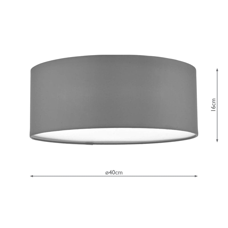 Dar Lighting Cierro 3 Light Flush Grey 40cm • CIE5239