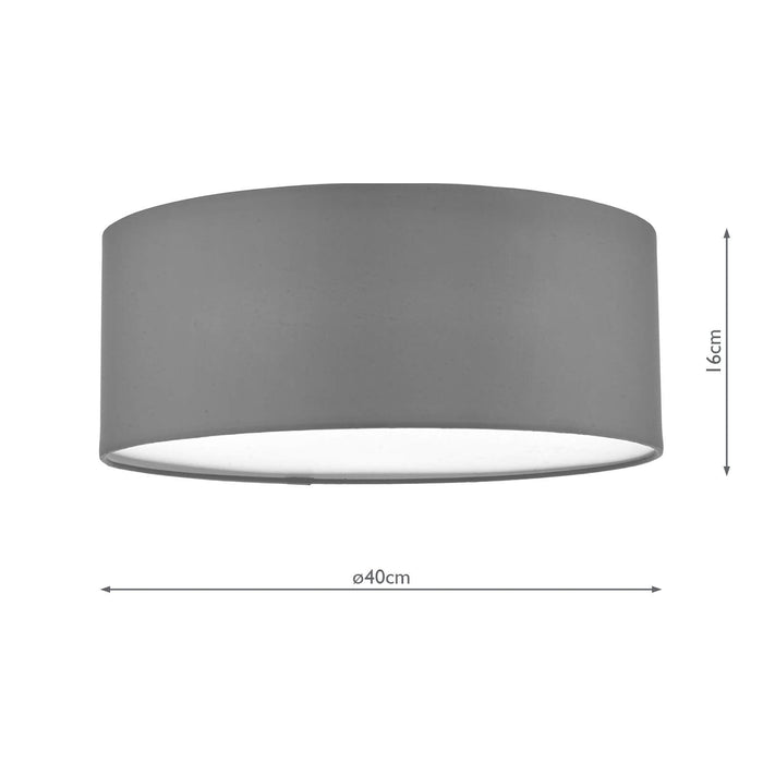 Dar Lighting Cierro 3 Light Flush Grey 40cm • CIE5239