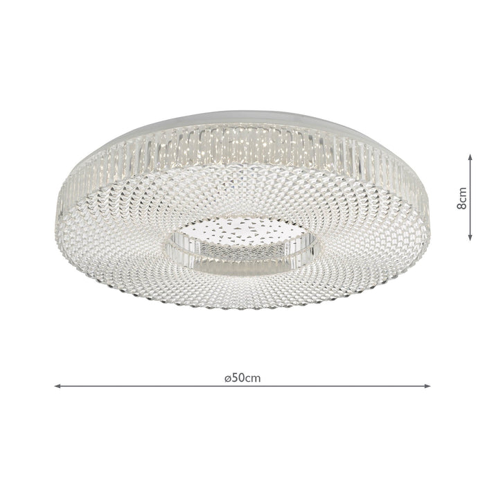 Dar Lighting Cimona Flush Acrylic Large LED • CIM4808