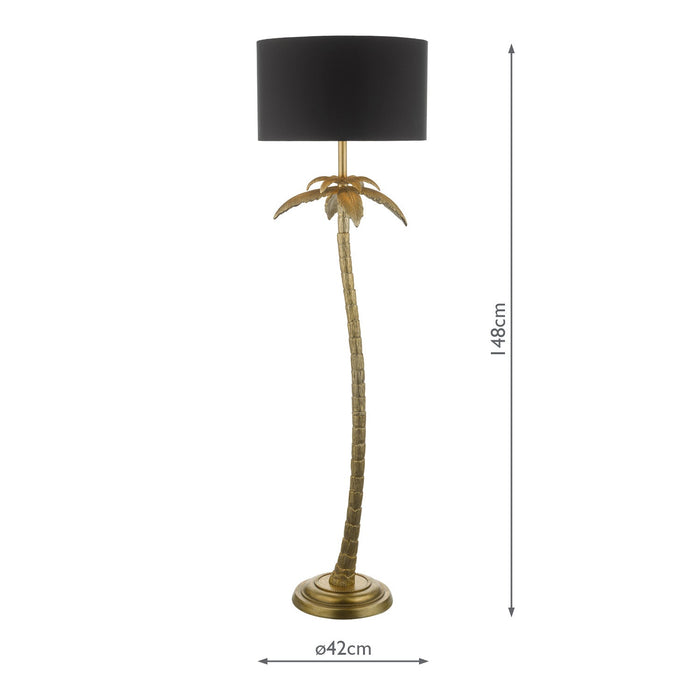 Dar Lighting Coco Floor Lamp Antique Gold With Shade • COC4935