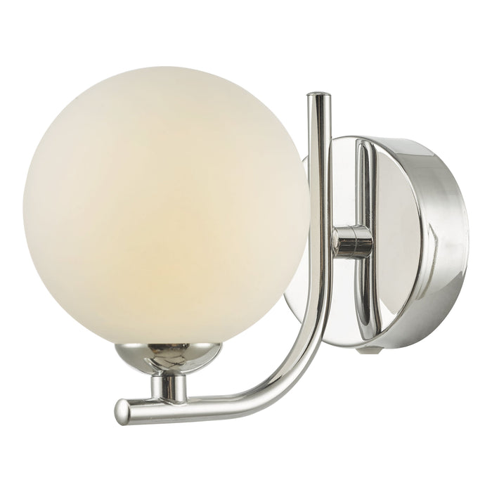 Dar Lighting Cradle 1 Light Wall Light Polished Chrome Opal Glass • CRA0750-02