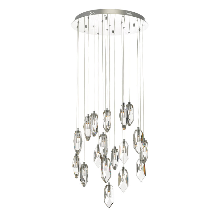 Dar Lighting Crystal 18 Light Cluster Pendant Polished Chrome & Crystal • CRY1850