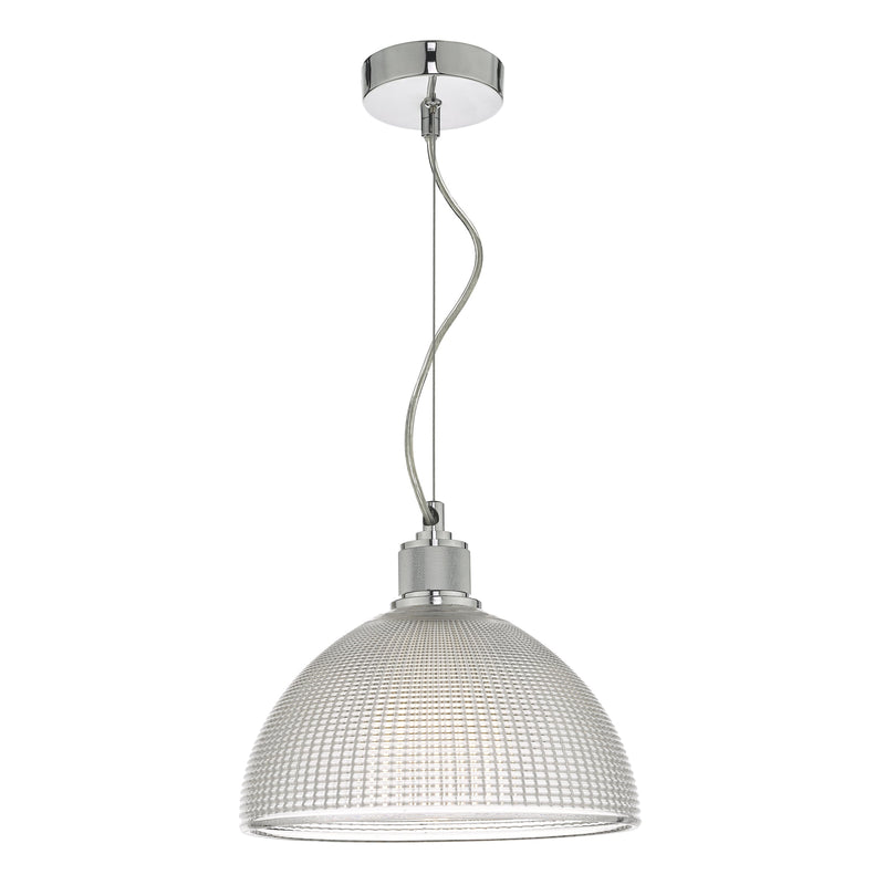 Dar Lighting Cytheria 1 Light Pendant Chrome And Clear Glass • CYT0108
