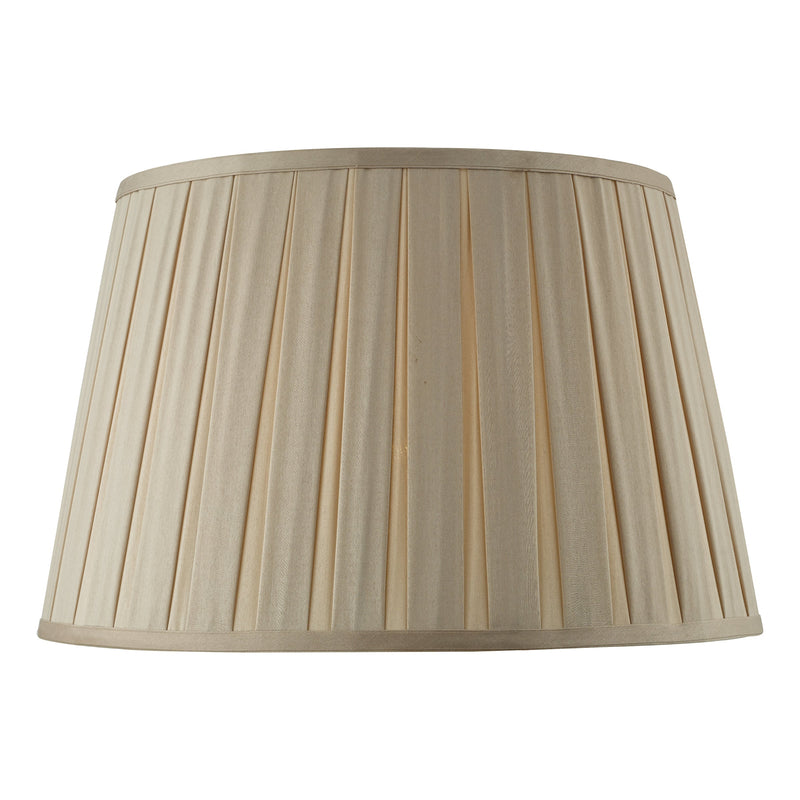 Dar Lighting Degas Taupe Faux Silk Tapered Drum Shade 40cm • DEG1629