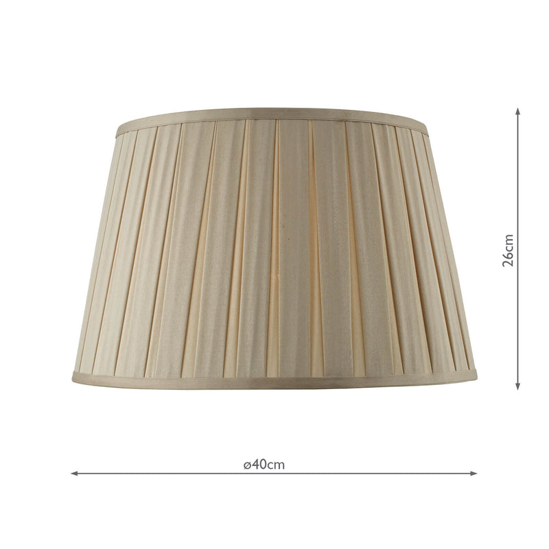 Dar Lighting Degas Taupe Faux Silk Tapered Drum Shade 40cm • DEG1629