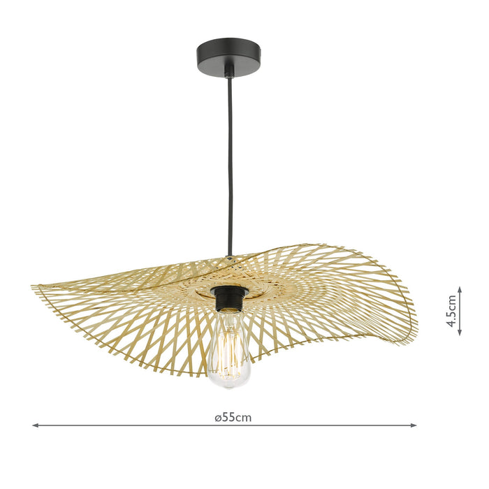 Dar Lighting Deja Easy Fit Pendant Natural Rattan • DEJ6529