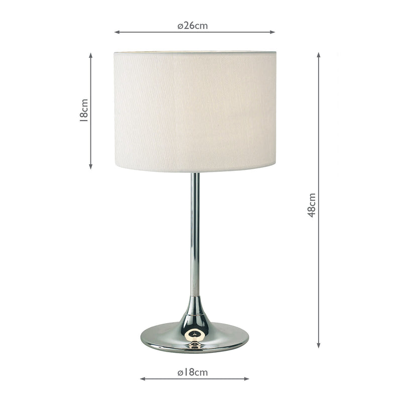 Dar Lighting Delta Table Lamp Polished Chrome With Shade • DEL4250