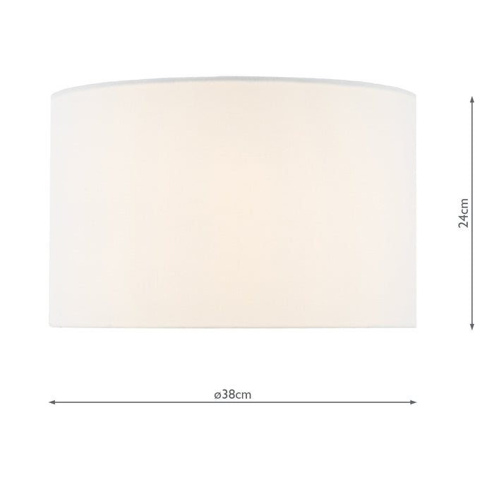 Dar Lighting Dimple White Linen Drum Shade 38cm • DIM152
