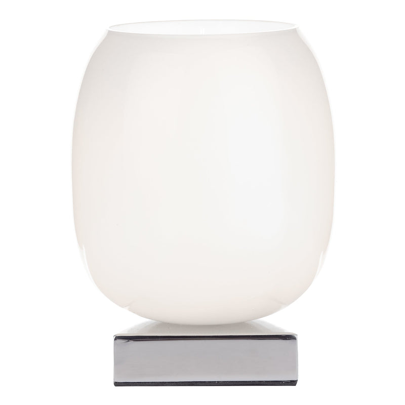 Dar Lighting Dino Touch Table Lamp Polished Chrome White Glass • DIN412