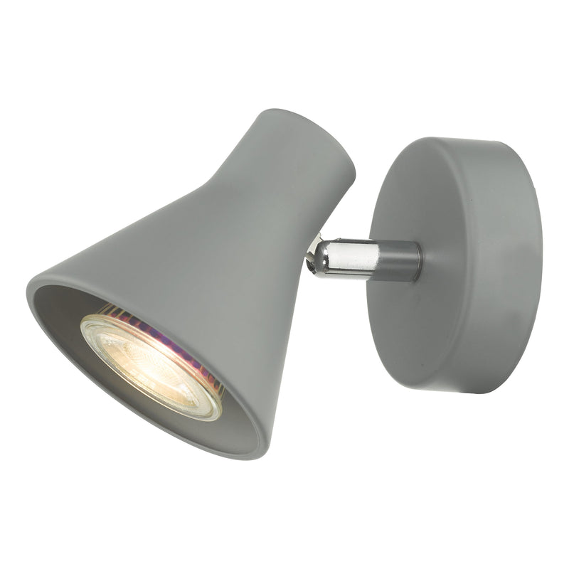 Dar Lighting Diza Single Wall Spotlight Matt Grey • DIZ0739