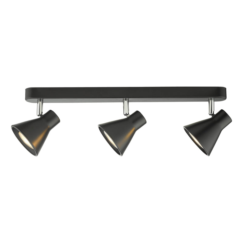 Dar Lighting Diza 3 Light Bar Spotlight Matt Black • DIZ7322