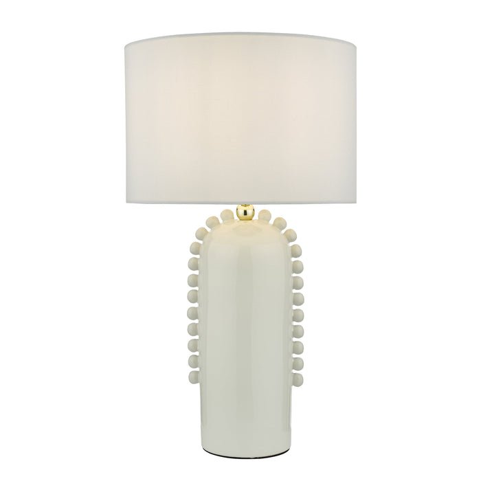 Dar Lighting Dolce Table Lamp White Ceramic With Shade • DOL4202