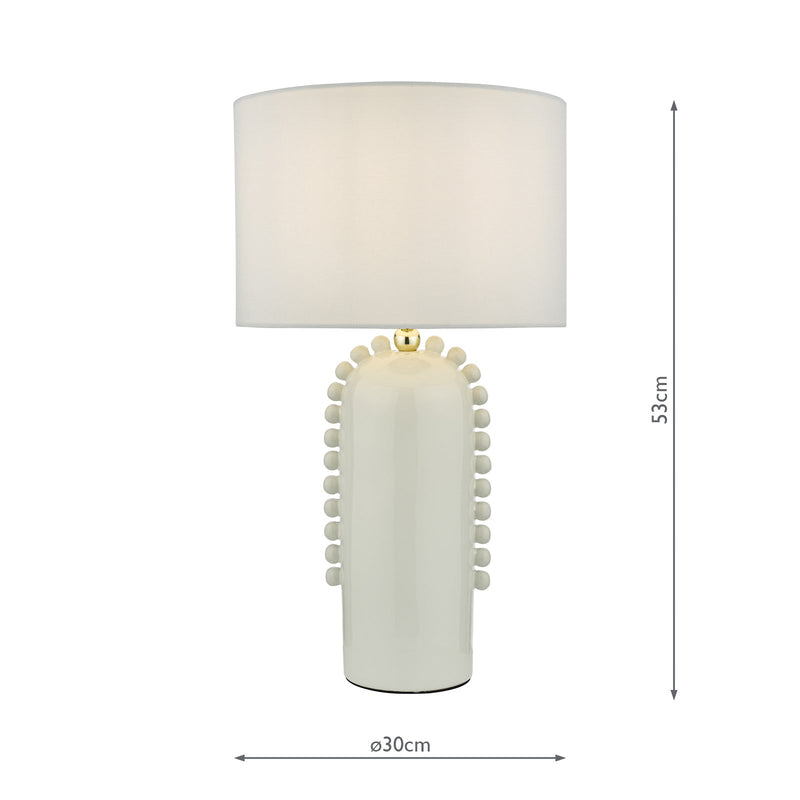 Dar Lighting Dolce Table Lamp White Ceramic With Shade • DOL4202