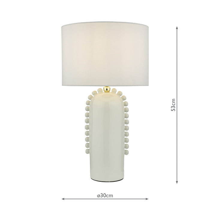 Dar Lighting Dolce Table Lamp White Ceramic With Shade • DOL4202