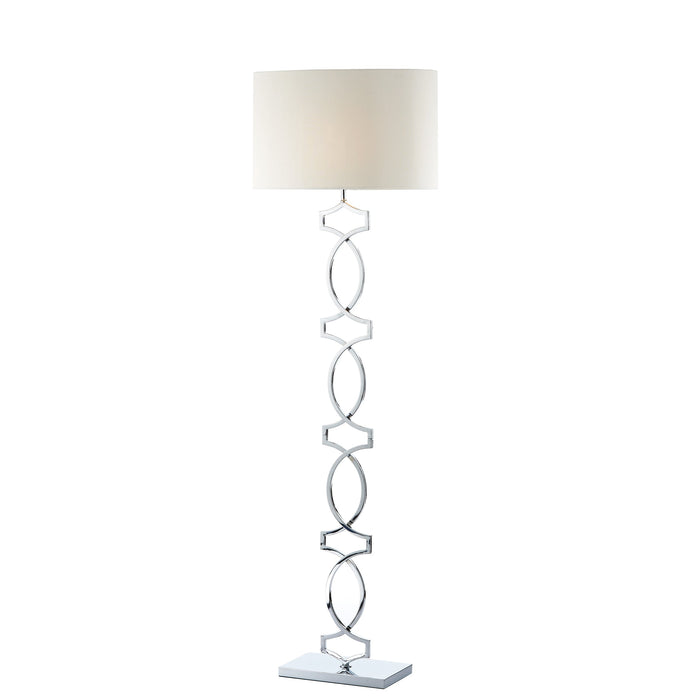 Dar Lighting Donovan Floor Lamp Polished Chrome complete with Shade • DON4950