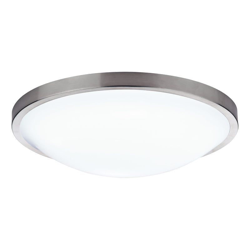 Dar Lighting Dover Bathroom Flush Satin Chrome White Acrylic IP44 • DOV5246