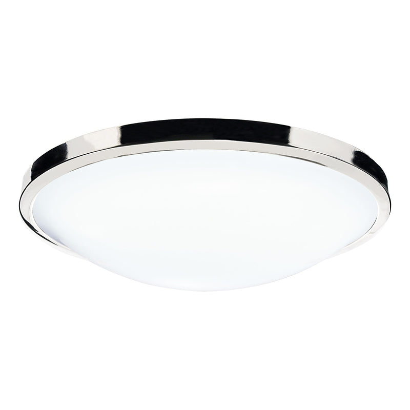 Dar Lighting Dover Bathroom Flush Polished Chrome White Acrylic IP44 • DOV5250