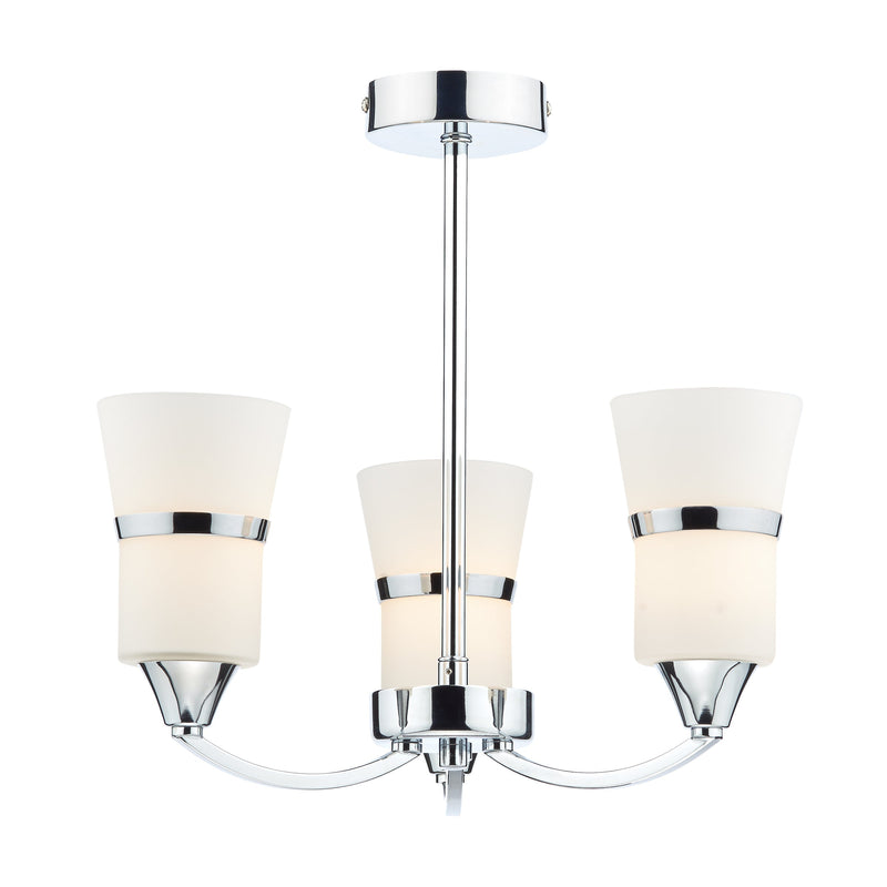 Dar Lighting Dublin 3 Light Semi Flush Polished Chrome Led • DUB0350-LED