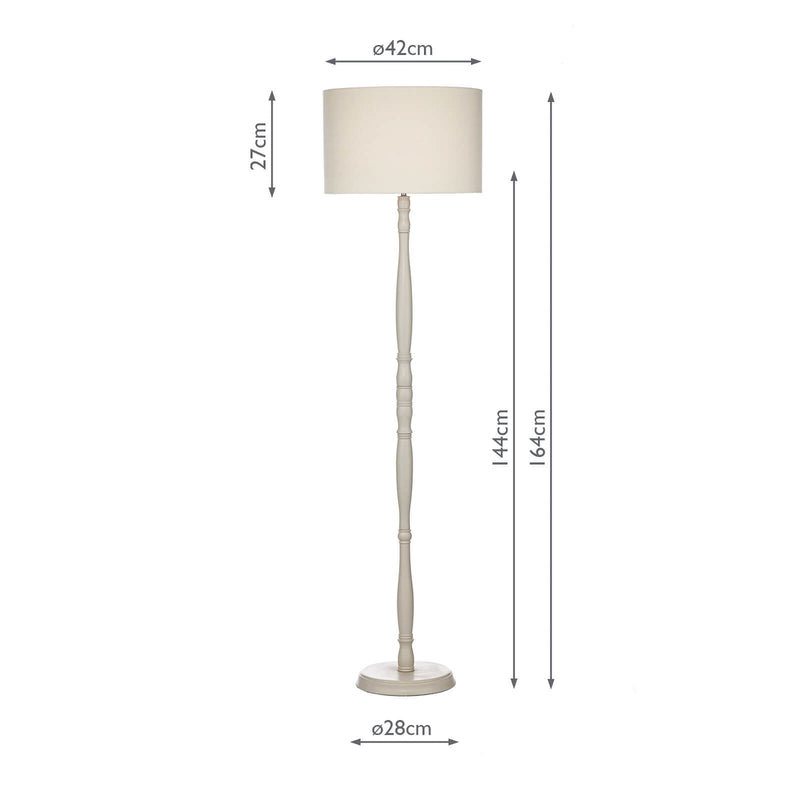 Dar Lighting Dunlop Floor Lamp Cream With Shade • DUN4933