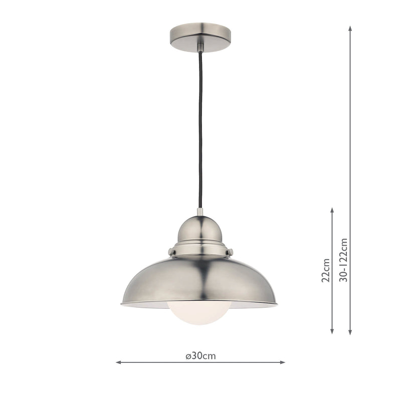 Dar Lighting Dynamo 1 Light Pendant Antique Chrome • DYN0161