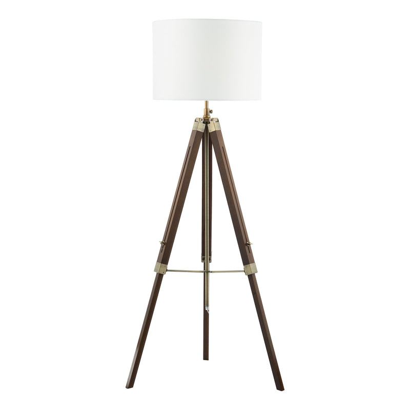 Dar Lighting Easel Tripod Floor Lamp Dark Wood Antique Brass Base Only • EAS4947