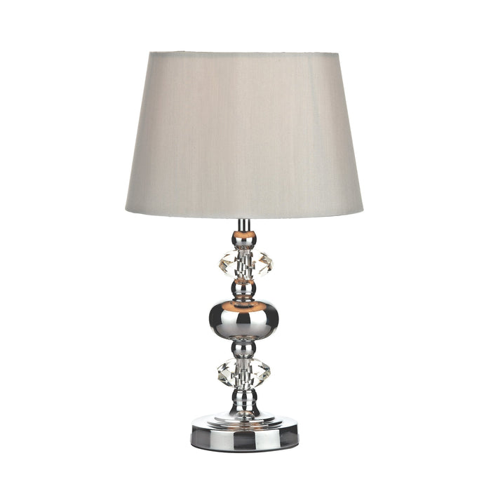 Dar Lighting Edith Touch Table Lamp Polished Chrome with Shade • EDI4150