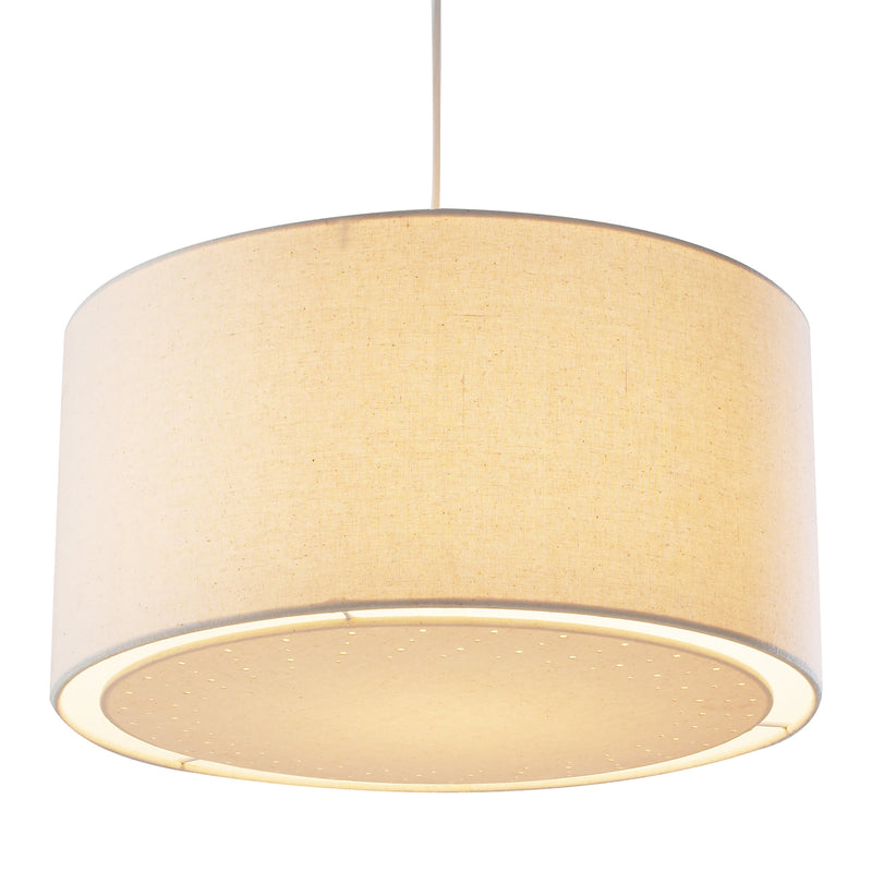 Dar Lighting Edward Non Elec Pendant Cream Laser Cut • EDW6533