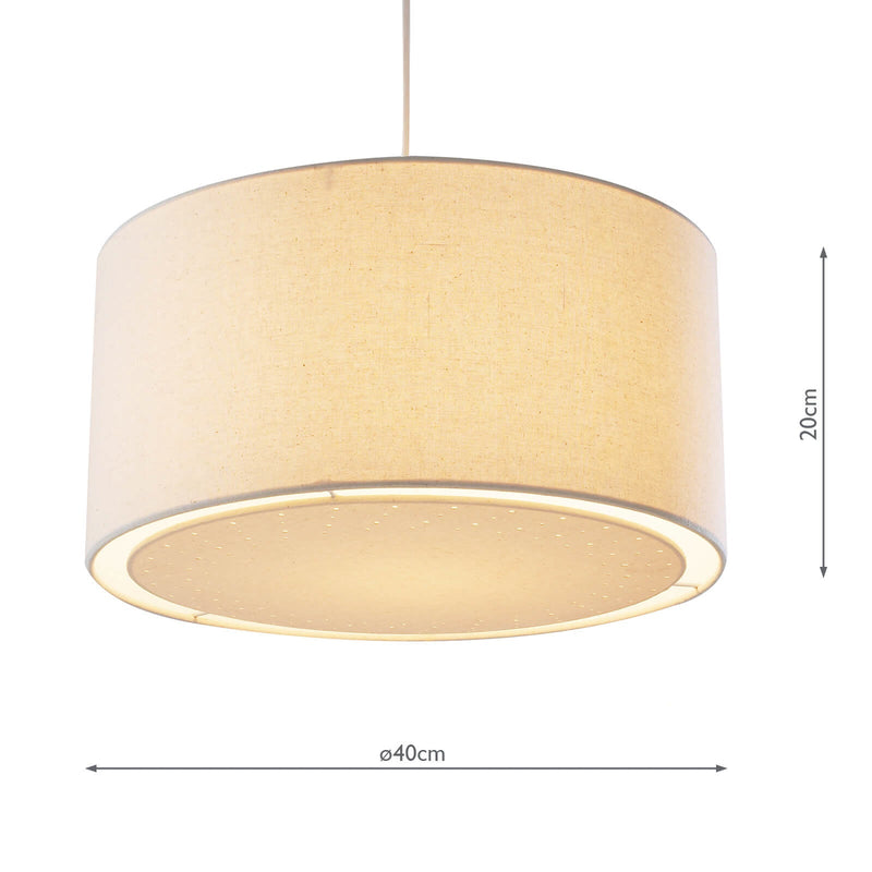 Dar Lighting Edward Non Elec Pendant Cream Laser Cut • EDW6533