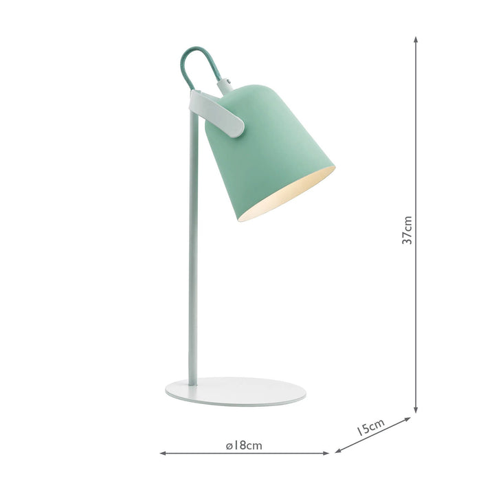 Dar Lighting Effie Table Lamp Pale Green and White • EFF4124